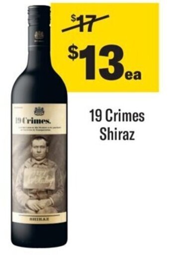 Coles 19 Crimes Shiraz offer
