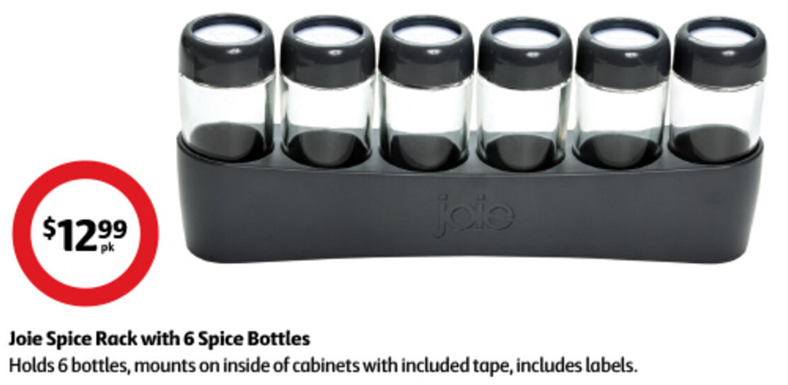 Joie Spice Rack with 6 Spice Bottles offer at Coles