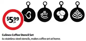 Coles Culinex Coffee Stencil Set offer