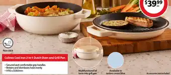 Coles Culinex Cast Iron 2-in-1 Dutch Oven and Grill Pan offer