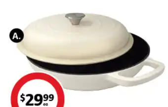 Coles Culinex Cast Iron Shallow Casserole 3L Multipurpose casserole braiser pan. offer