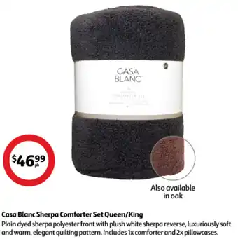 Coles Casa Blanc Sherpa Comforter Set Queen/King offer