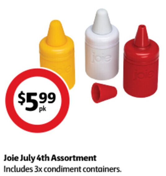 Joie July 4th Assortment Includes 3x condiment containers. offer at Coles