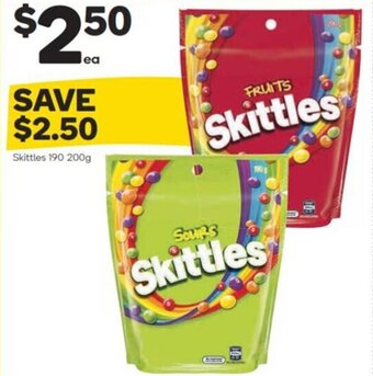 Woolworths Skittles 190 200g offer
