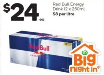 Red Bull Energy Drink 12 x 250ml $8 per litre