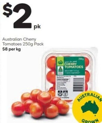 Woolworths Australian Cherry Tomatoes 250g Pack $8 per kg offer