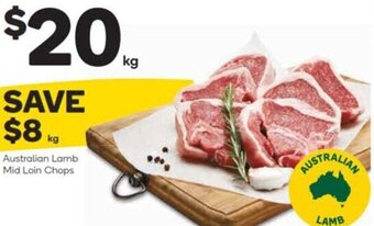 Woolworths Australian Lamb Mid Loin Chops offer