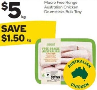 Woolworths Macro Free Range Australian Chicken Drumsticks Bulk Tray offer