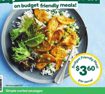 Woolworths Simple curried sausages offer
