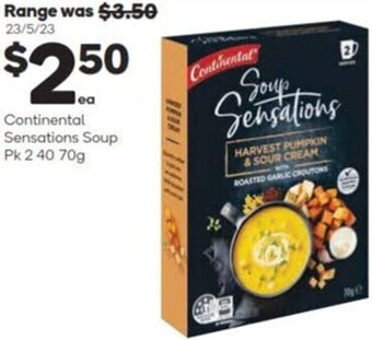 Woolworths Continental Sensations Soup Pk 2 40 70g offer