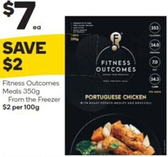 Woolworths Fitness Outcomes Meals 350g From the Freezer $2 per 100g offer