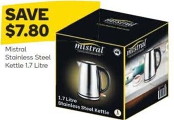 Woolworths Mistral Stainless Steel Kettle 1.7 Litre offer