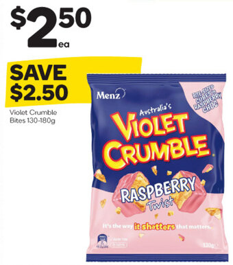 Woolworths Violet Crumble Bites 130-180g offer