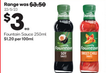 Woolworths Fountain Sauce 250ml offer