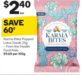 Karma Bites Popped Lotus Seeds 25g - From the Health Food Aisle $9.60 per 100g