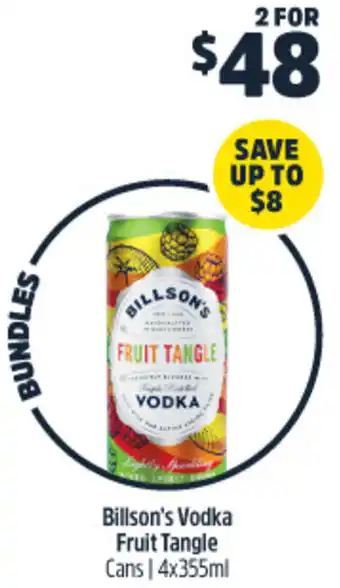 Woolworths Billson's Vodka Fruit Tangle Cans | 4x355mBUNDLES offer