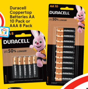 IGA Duracell Coppertop Batteries AA 10 Pack or AAA 8 Pack offer