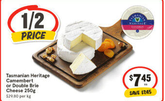 IGA Tasmanian Heritage Camembert or Double Brie Cheese 250g offer
