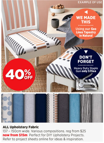 Spotlight ALL Upholstery Fabric offer