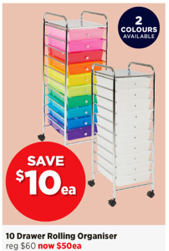 Spotlight 10 Drawer Rolling Organiser offer