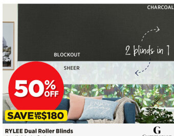 Spotlight RYLEE Dual Roller Blinds offer