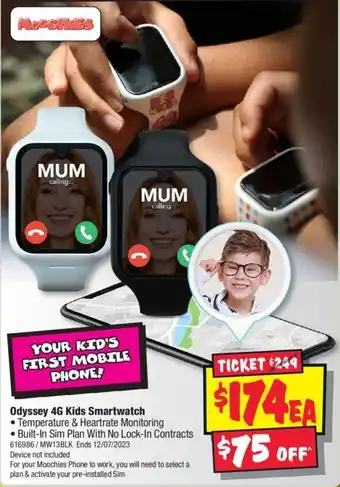 JB Hi-Fi Odyssey 4G Kids Smartwatch offer