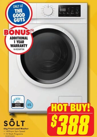 The Good Guys 6kg Front Load Washer offer