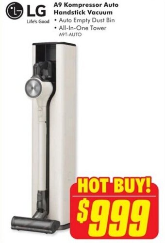 The Good Guys LG A9 Kompressor Auto Handstick Vacuum offer