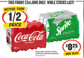 IGA Coca-Cola, Sprite or Fanta 12x300mL Selected Varieties offer