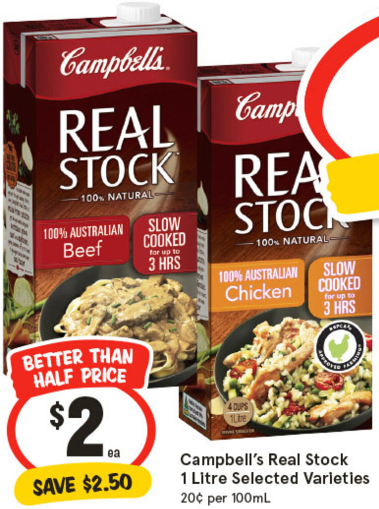 Campbell's Real Stock 1 Litre Selected Varieties offer at IGA