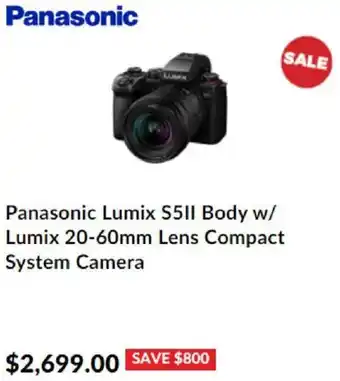 Camera House Panasonic Lumix S511 Body w/ Lumix 20-60mm Lens Compact System Camera offer