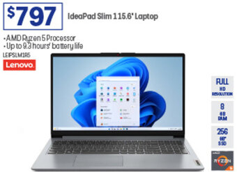 Officeworks IdeaPad Slim 115.6" Laptop offer