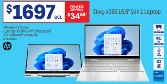Officeworks Envy x360 15.6" 2-in-1 Laptop offer