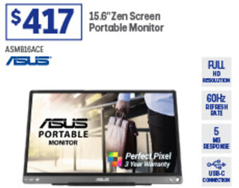 Officeworks 15.6"Zen Screen Portable Monitor offer