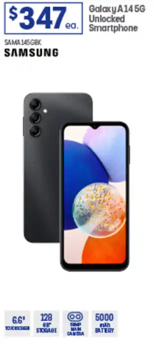 Officeworks Galaxy A145G Unlocked Smartphone offer