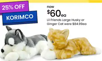 Lil Friends Large Husky or Ginger Cat