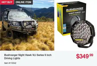 Bushranger Night Hawk VLI Series 9 inch Driving Lights
