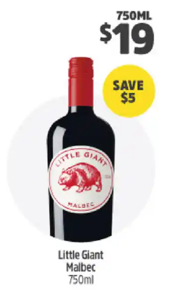 BWS Little Giant Malbec 750ml offer