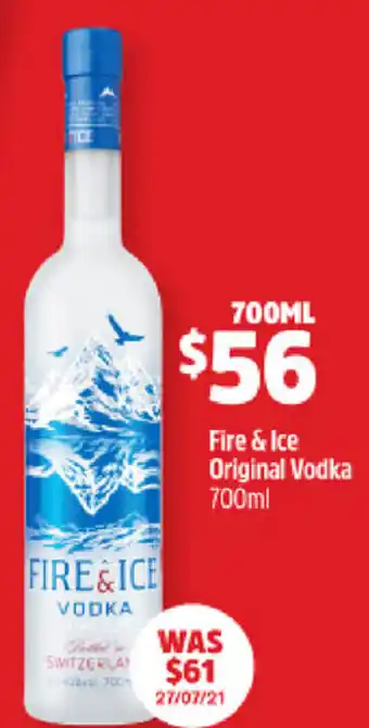 BWS Fire & Ice Original Vodka 700ml offer