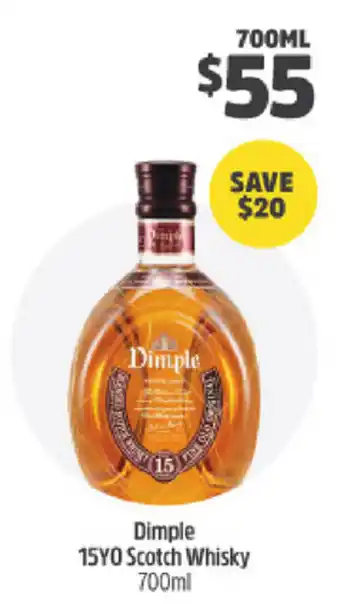 BWS Dimple 15YO Scotch Whisky 700ml offer