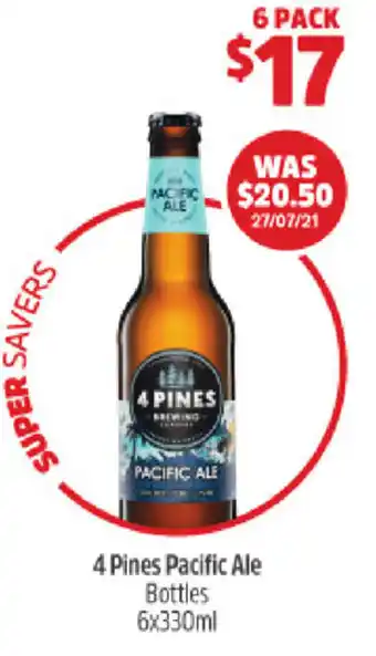 BWS 4 Pines Pacific Ale 6x330ml offer