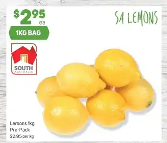 Foodland Lemons 1kg Pre-Pack offer