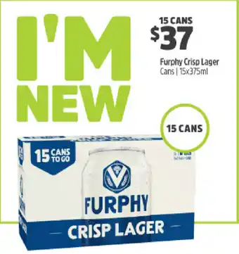 Furphy Crisp Lager Cans 15x375ml