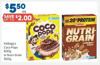 Foodland Kellogg's Coco Pops 650g or Nutri-Grain 500g offer