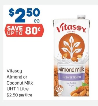 Foodland Vitasoy Almond or Coconut Milk UHT 1 Litre offer