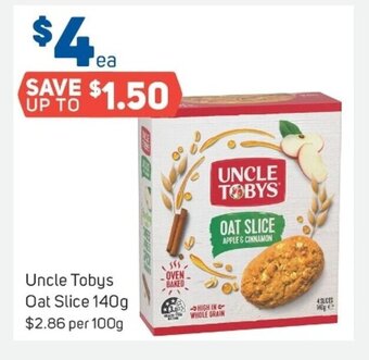 Foodland Uncle Tobys Oat Slice 140g offer