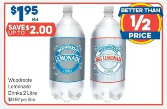 Foodland Woodroofe Lemonade Drinks 2 Litre offer