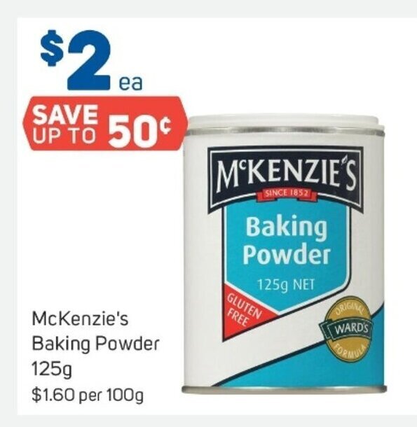 McKenzie's Baking Powder 125g offer at Foodland