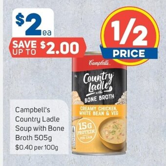 Foodland Campbell's Country Ladle Soup with Bone Broth 505g offer