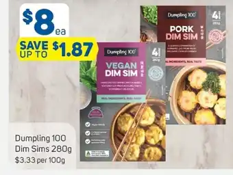 Dumplings 100 Dim Sims 280g